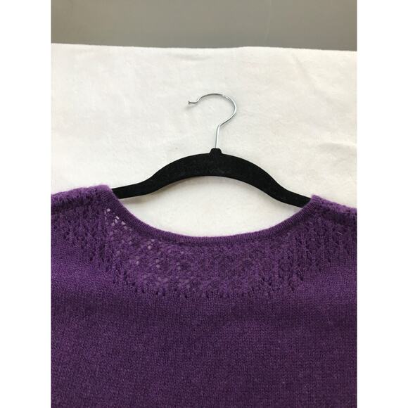 dolores piscotta 100% cashmere plum sleeveless knit top knit collar size small - Picture 9 of 9